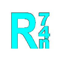R74n logo blue spin spinning Sticker