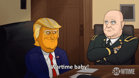 donald trump wartime baby GIF by Our Cartoon President