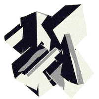 the_la_mo retro white black abstract Sticker