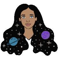 marianadrawings girl space stars sky Sticker