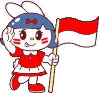 Flag Rabbit Sticker by Fun Cican