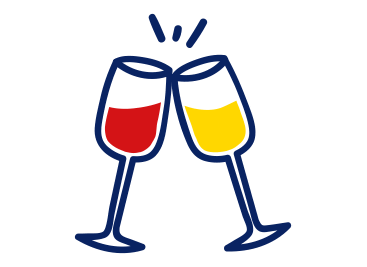 Red Wine Cheers Sticker by PLOC