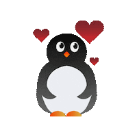 amipru love penguin hearts liebe Sticker