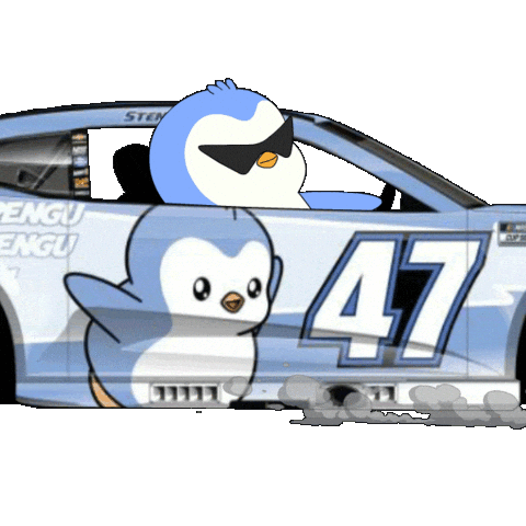 Car Racing Sticker by Pudgy Penguins