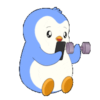 Working Out Sticker by Pudgy Penguins
