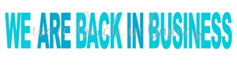 Photo of a teal and white blinking gif that says
