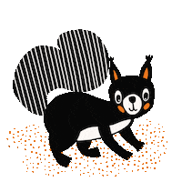 grafikstaeblein autumn squirrel blackandwhite nuts Sticker