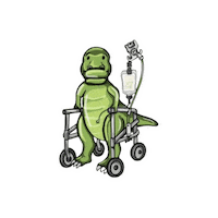 Dino Walker Sticker by Freearm Tube Feeding Assistant