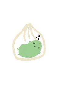 dimsumbeans sleepy asian bean dimsum Sticker
