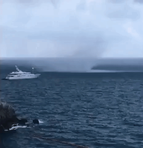 Waterspout Spotted Close to Coastline in Amalfi, Italy