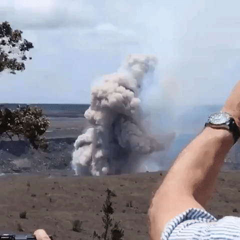 Smoke Emerges From Kilauea Following Earthquake