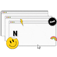 newhabits happy heart retro 하트 Sticker