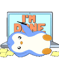 Tired Over It Sticker by Pudgy Penguins