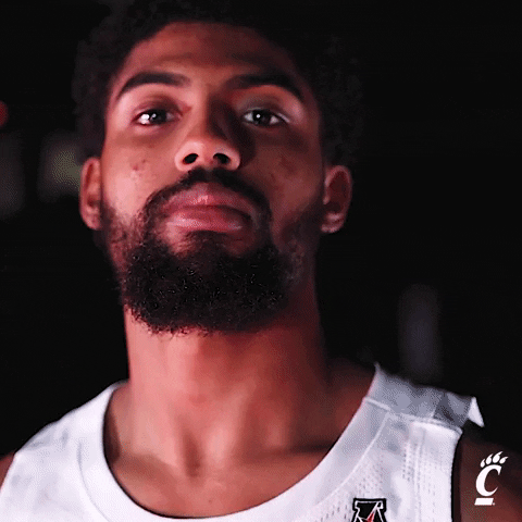 Mens Basketball Reaction GIF by Cincinnati Bearcats
