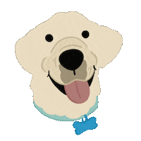 Happy Golden Retriever Sticker by Ann of Facedit