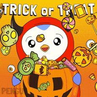 Scared Trick Or Treat GIF by Pudgy Penguins