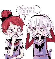 vampirehighschool anime halloween pixel art video game Sticker