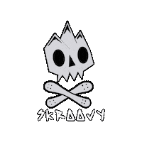 Skull Snowboarding Sticker by Skroove