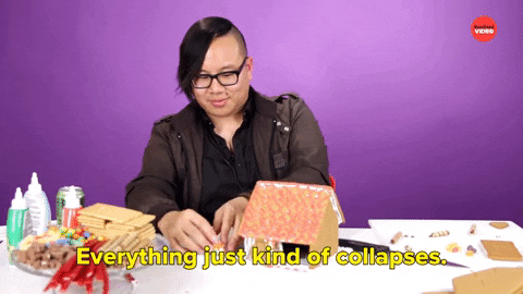 Collapsing Gingerbread Houses GIF by BuzzFeed