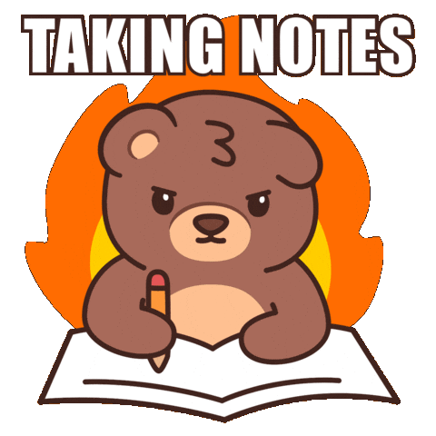 Write It Down Teddy Bear Sticker by BEARISH