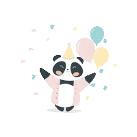 miapanda party panda konfetti feier Sticker
