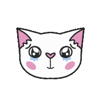 White Cat Crying Sticker by Cat & Raven