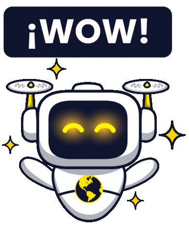 Robot Wow Sticker by Geosysteming