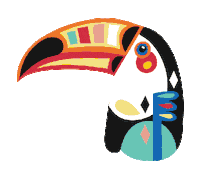 Wildlife Toucan Sticker by Erstwilder
