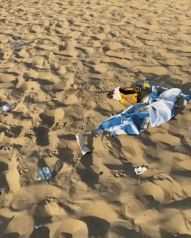 Garbage Litters Bournemouth Beach Following Record-Hot Day