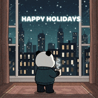 Snowing Outside Merry Christmas GIF by Kanpai Pandas
