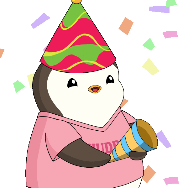 Celebrate Happy Birthday Sticker by Pudgy Penguins