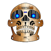 thatnastynes robot glow skull graffiti Sticker
