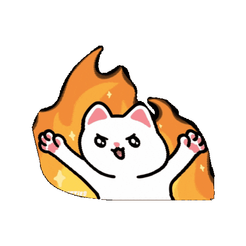 Kimbo Burning Sticker by Silly Kitties