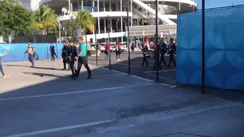 Marching Band Plays in Miami Before Super Bowl Kickoff