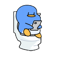 Phone Toilet Sticker by Cozy the Penguin