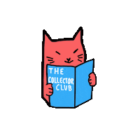 thecollectorclub cat alien book reading Sticker