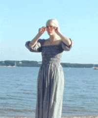 lizaanne beach vacation boat forest GIF