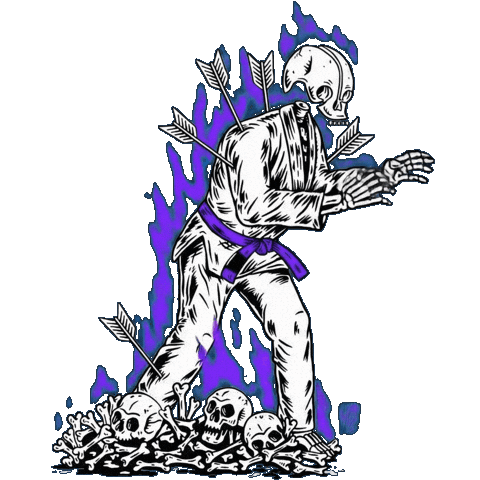 Skeleton Jiujitsu Sticker by Sneakreaper Industries
