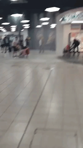 Water Pours Through Ceiling into Luton Airport