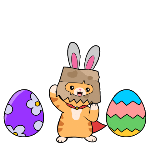 Easter Bunny Cute Cat Sticker by Silly Kitties