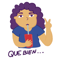 santriciailustraciones latina curlyhair rizos byes Sticker