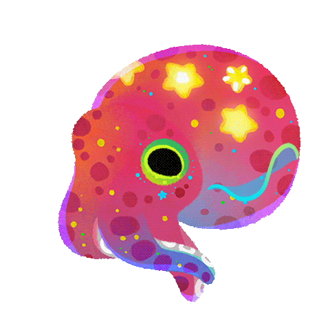 Marine Life Squid Sticker by pikaole