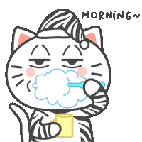 Good Morning Cat Sticker by KIKI