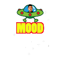 pabscrowned space mood flying ufo Sticker