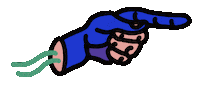 claiben creative design pointing hand hand animation blue hand Sticker