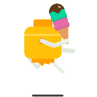 ice-cream running Sticker by Chris Gannon