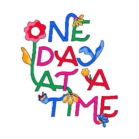 One Day At A Time Rainbow Sticker by Self-Care Is For Everyone