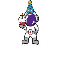 Birthday Space Sticker by Bluhaus