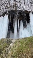 Transylvanian Waterfall Freezes Over in Rare Spectacle