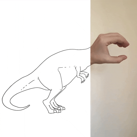 Hand Dinosaur GIF by cintascotch